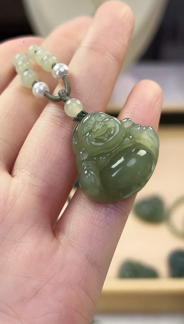 颈饰未镶嵌和田玉25mm佛公