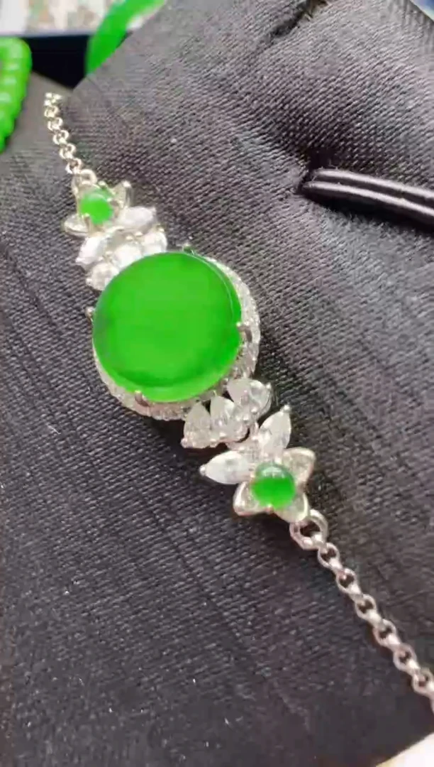 【闪购商品】翡翠手链银S925镶嵌多样性发货拍一发一
