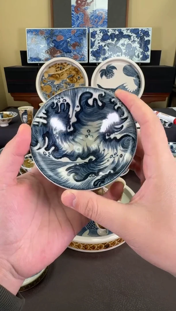 【闪购商品】二号釉纯海浪斗笠杯