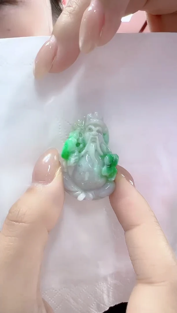 颈饰未镶嵌翡翠孤品财神