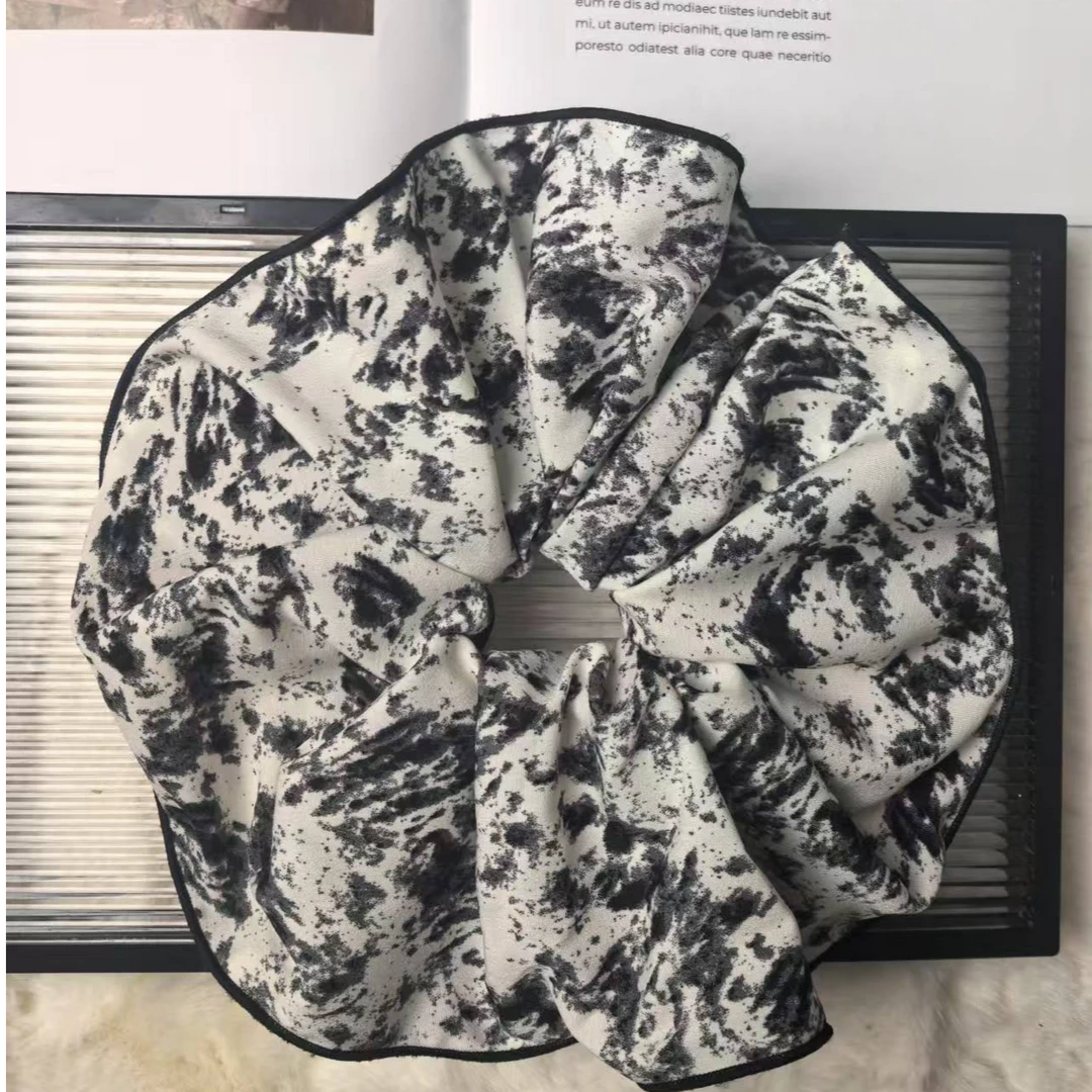 lLULUKA定制超大水墨发圈夏季新款大肠水墨发圈头花气质绑头绳