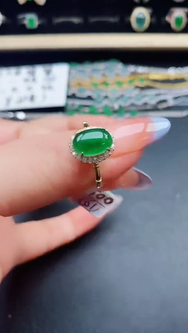 翡翠戒指银S925镶嵌321321