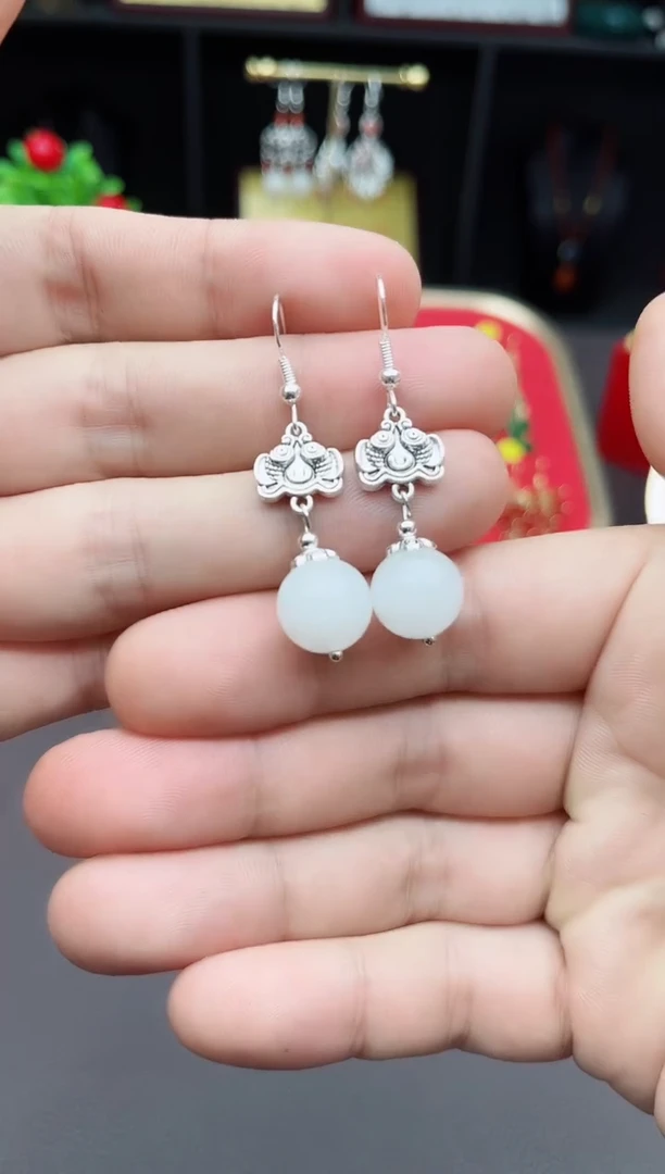 【闪购商品】玛瑙/玉髓耳钉银S925镶嵌435000