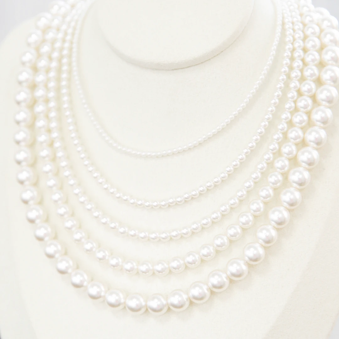 钛钢仿珍珠项链 高级小众白色珠珠项链时尚百搭优雅轻奢气质