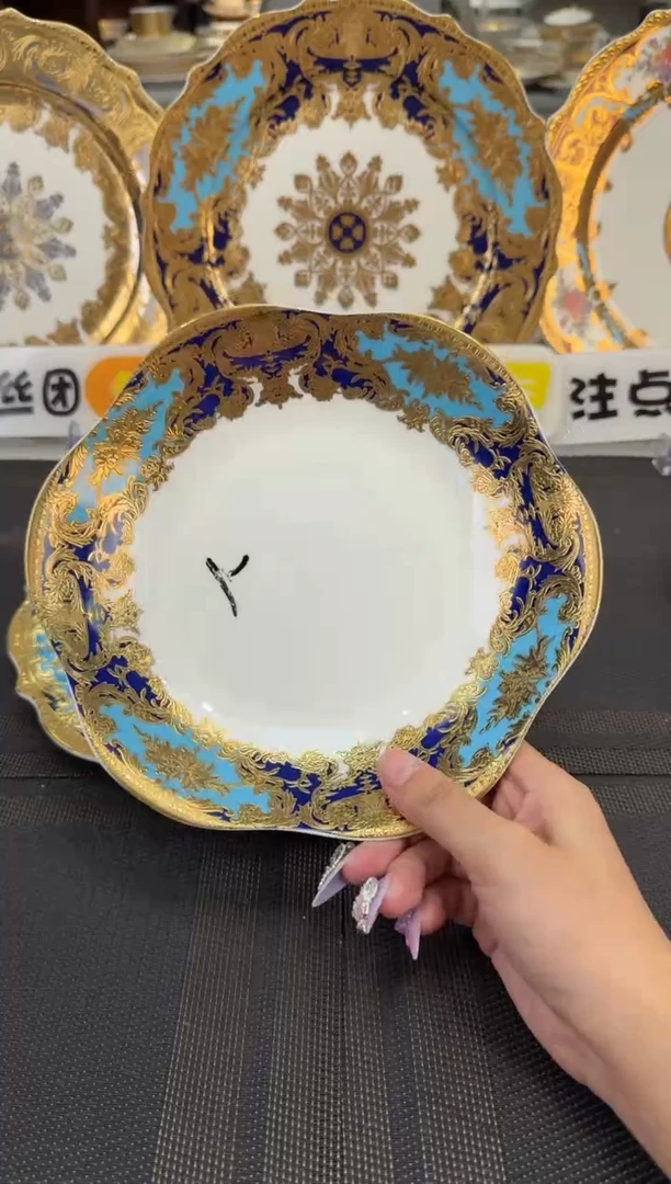 瓷片8英寸异形菜盘 正品