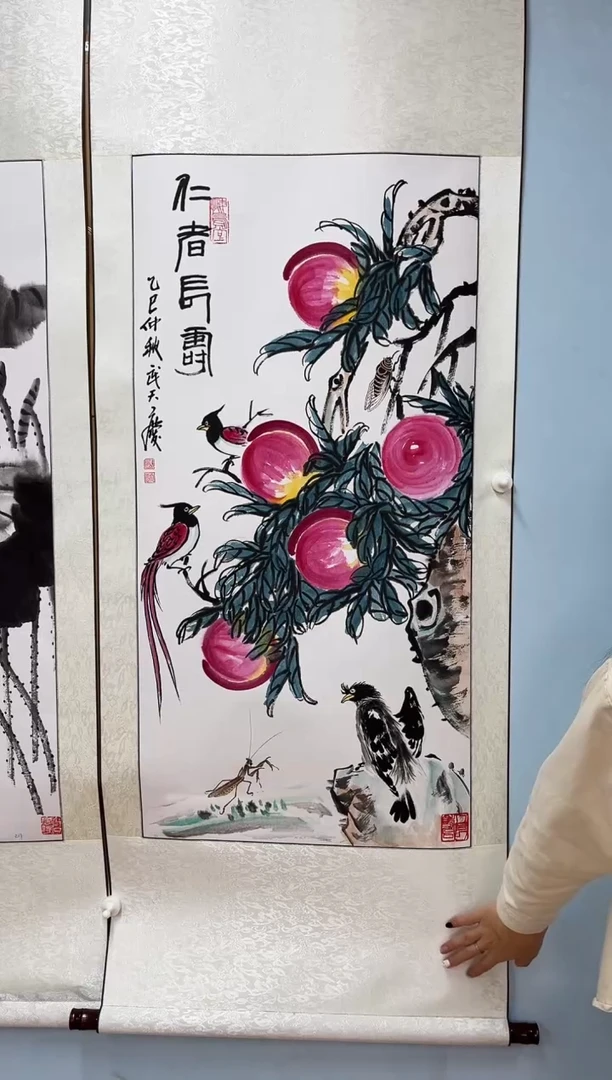 国画武天庆老师仁者长寿