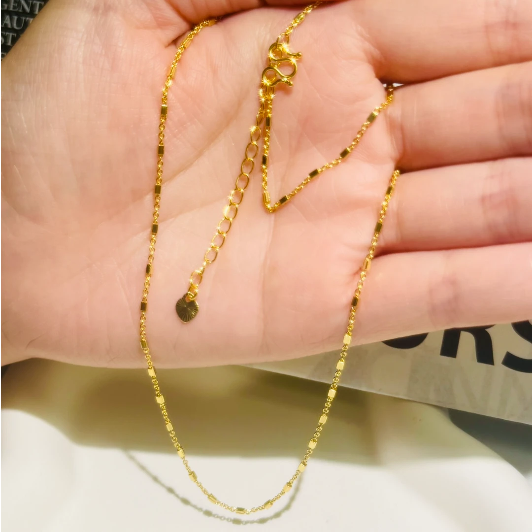 618大促~ 闪闪小方糖链素链锁骨链