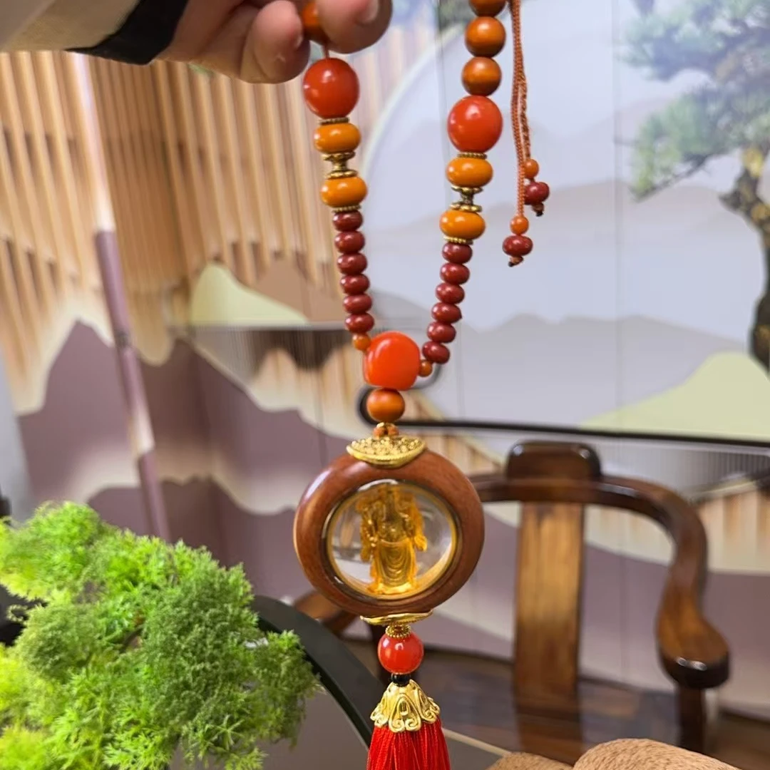 桃木珠串桃木财神车挂【100】