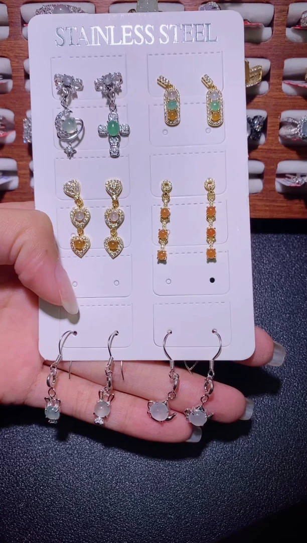 银S925镶嵌戒指翡翠点菜