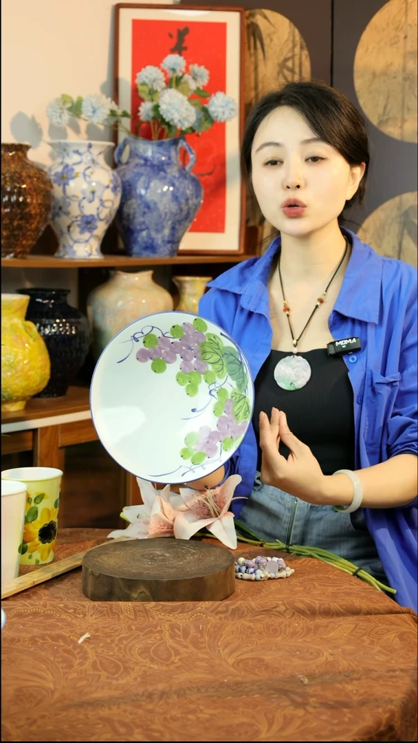 瓶景德镇手工手绘果盘