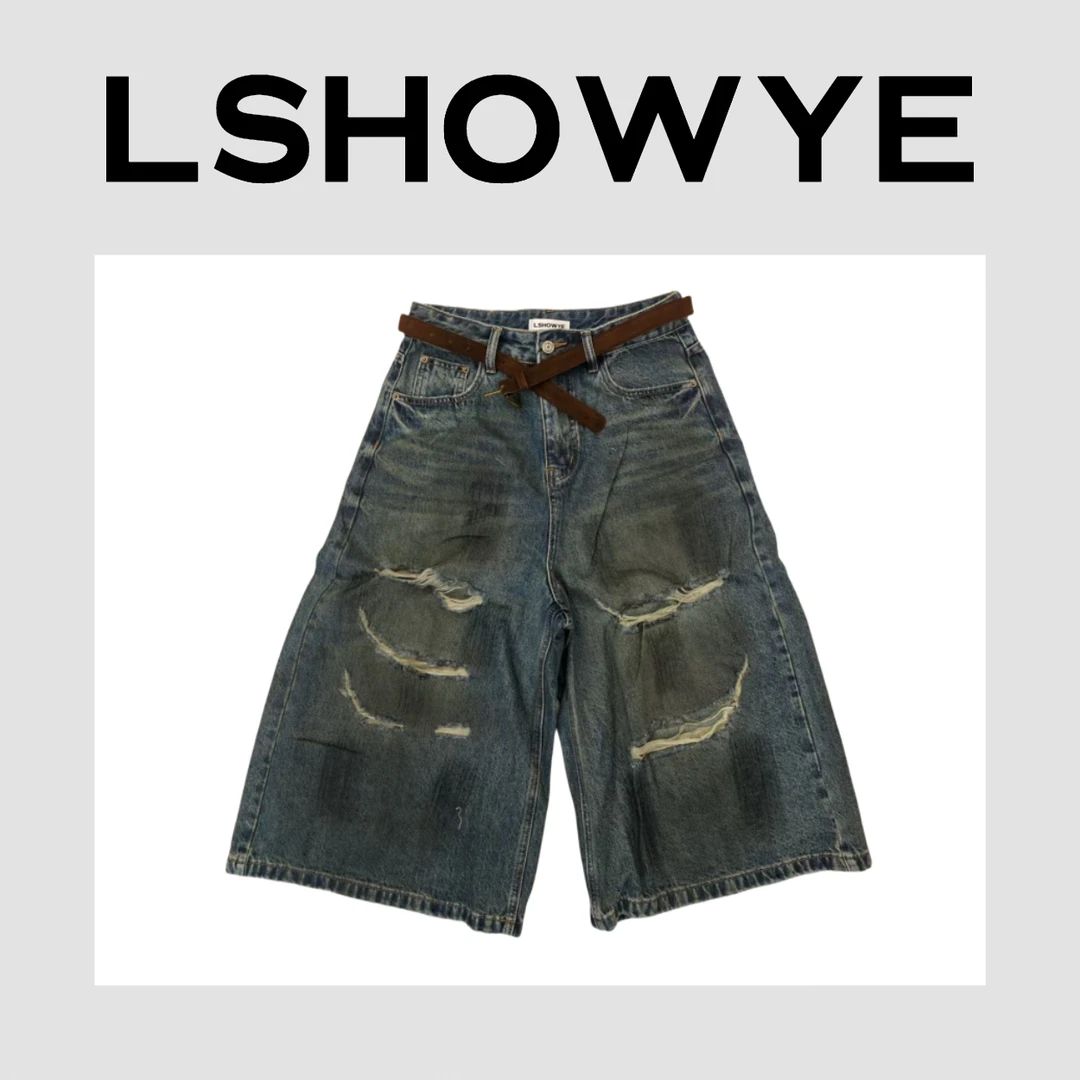LSHOWYE｜高腰牛仔中裤 J11371