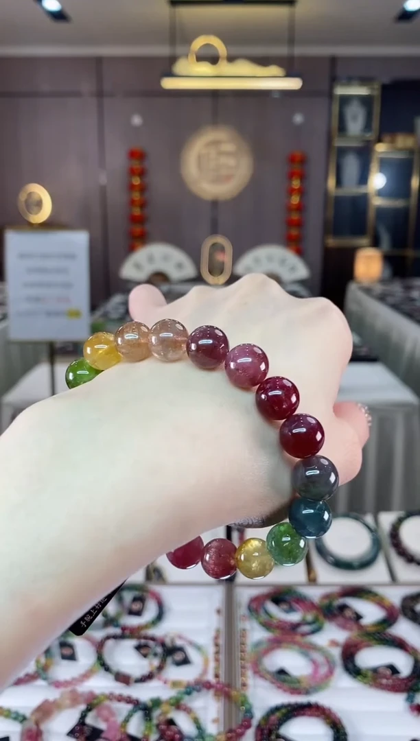 【闪购商品】碧玺单圈手串10mm+未镶嵌一物一证dan