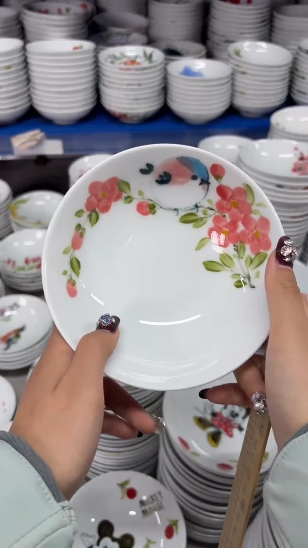 瓷片景德镇陶瓷食品级手绘釉中彩-小胖碗