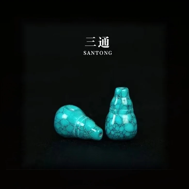 天然珠宝玉石绿网化三通12mm配饰配件石英质玉多样性发其一