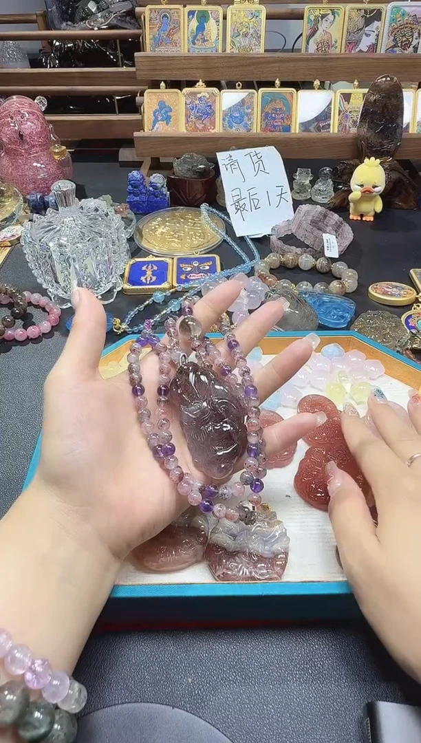 水晶珠宝半成品未镶嵌禧*水晶吊坠