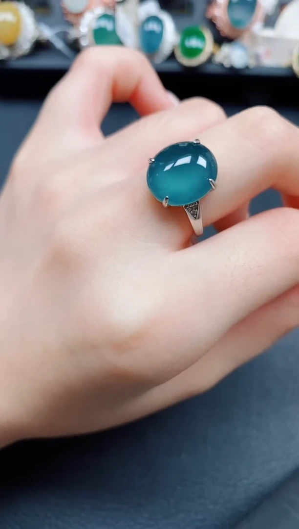 银S925镶嵌戒指翡翠翡翠