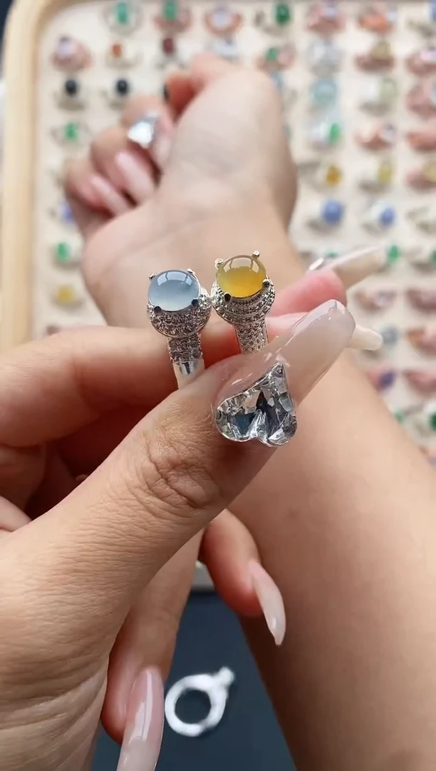 【闪购商品】翡翠戒指未镶嵌缅甸天然A货翡翠333  1+7