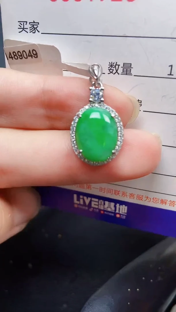 翡翠银S925镶嵌颈饰1726