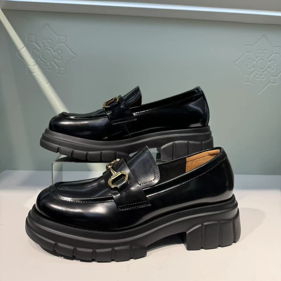 GAODI/高蒂新款乐福鞋休闲圆头亮面百搭女鞋舒适英伦风31919-602