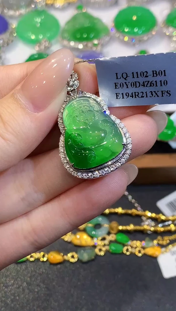 吊坠(不含链)18K金镶嵌翡翠✌****️LSR多样性发其一