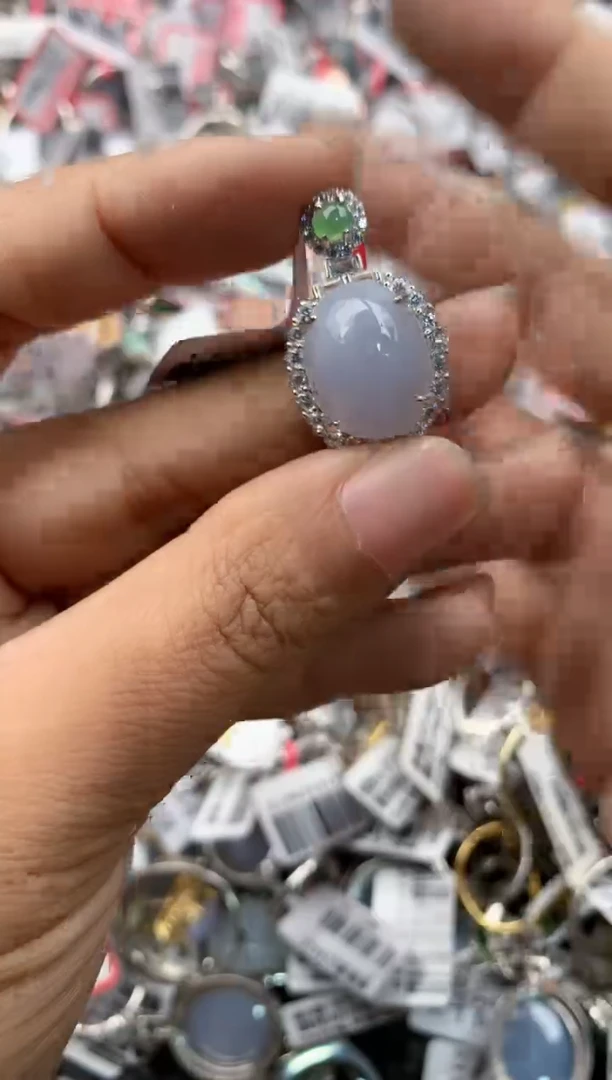 银S925镶嵌戒指翡翠13-13    7