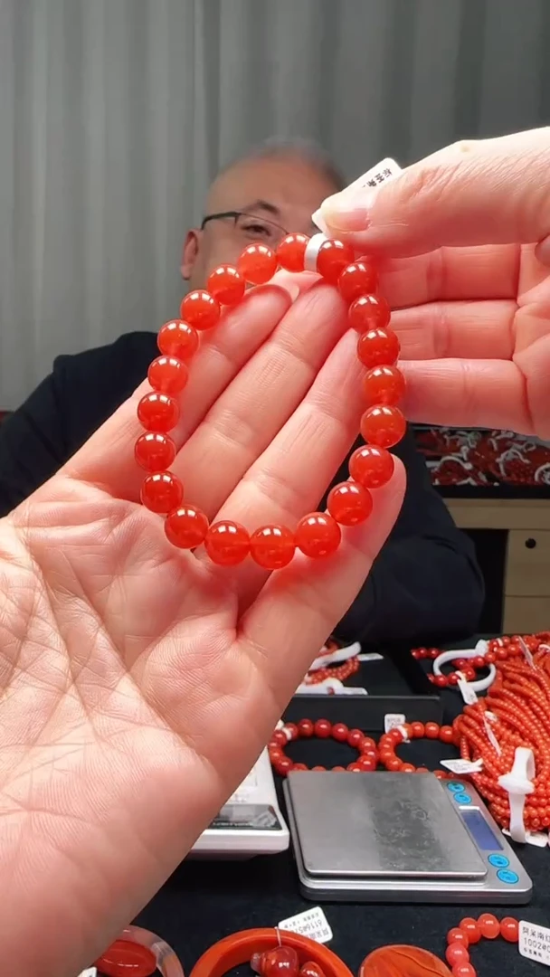 未镶嵌多样性发一件南红玛瑙9mm保山圆珠单圈 冰红