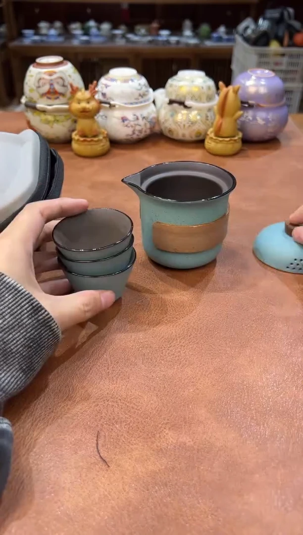 真的很便宜会开片的旅行茶具