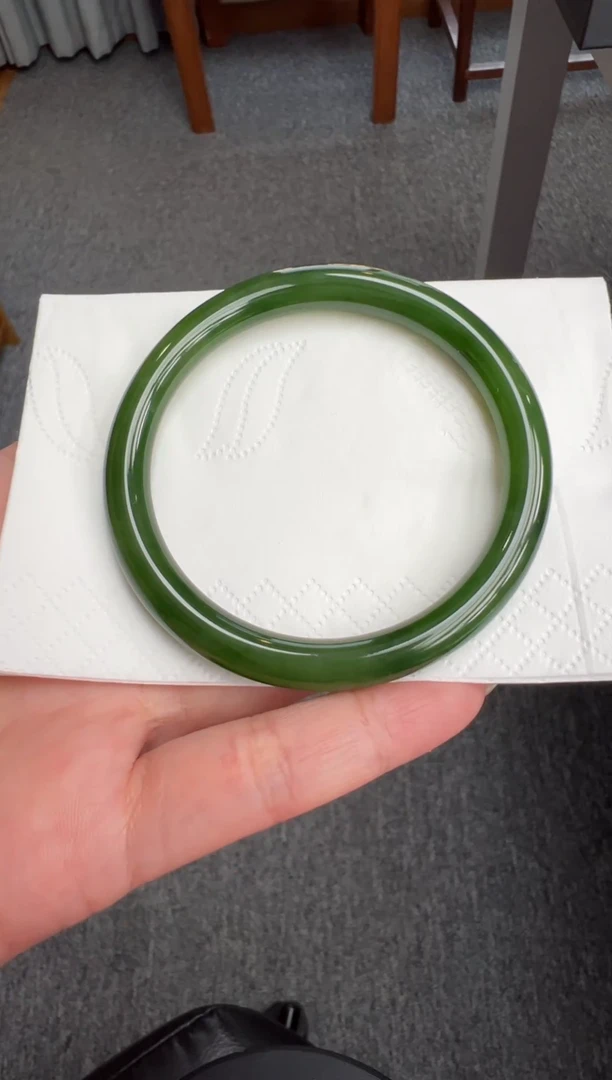 和田玉（碧玉）未镶嵌手镯54.3*7.0*7.5和田玉碧玉手镯