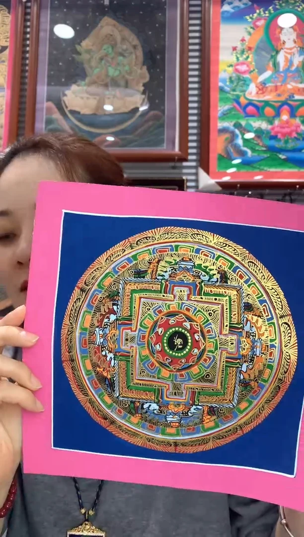 吊坠咒轮   纯手绘唐卡 （不退不换）