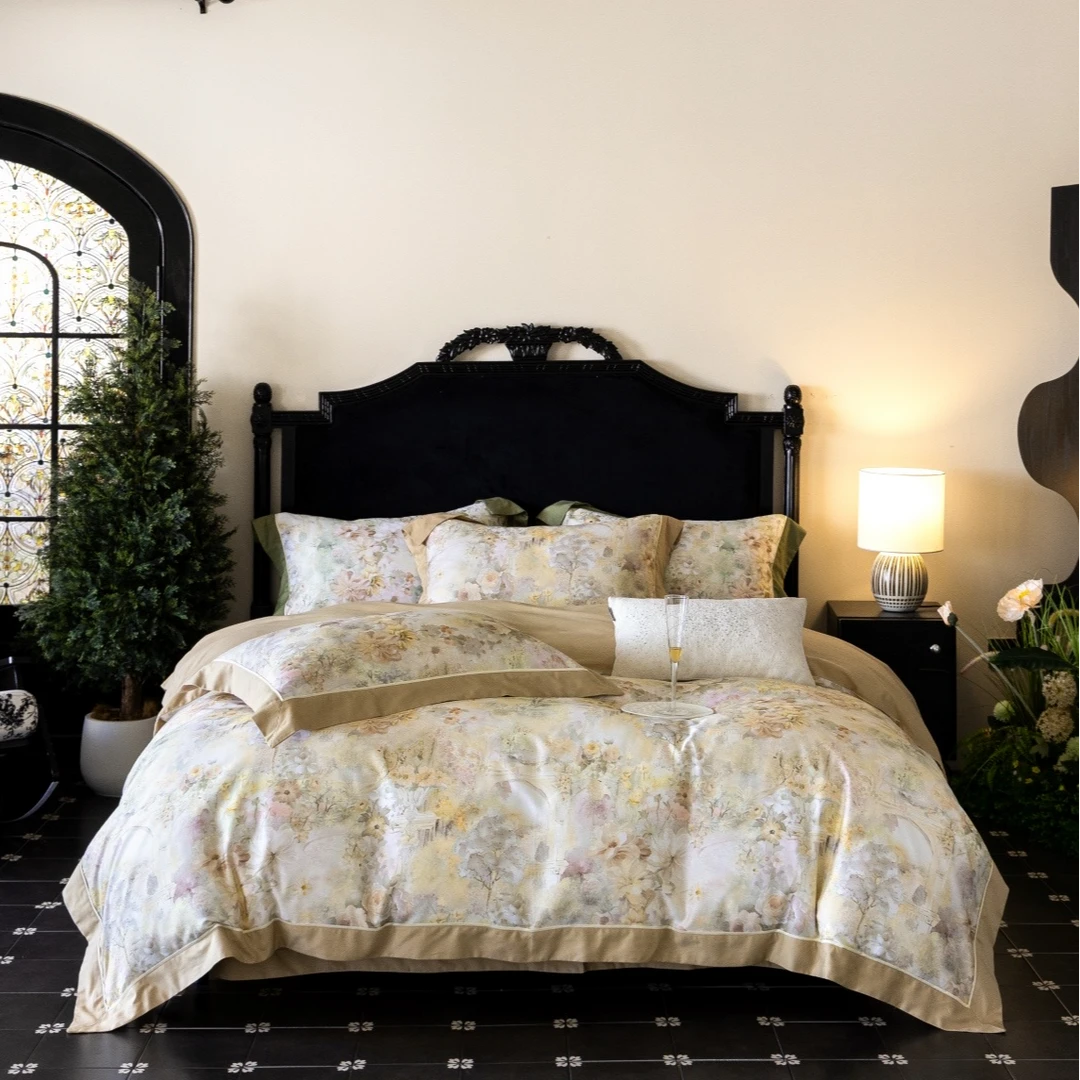 POCKET PIG/布袋猪DK设计【珀尔粉】水蛋白超柔高档印花四件套