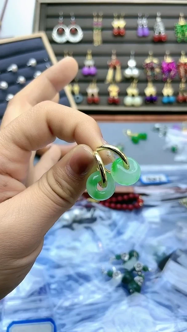 【闪购商品】翡翠耳饰14K金镶嵌408000