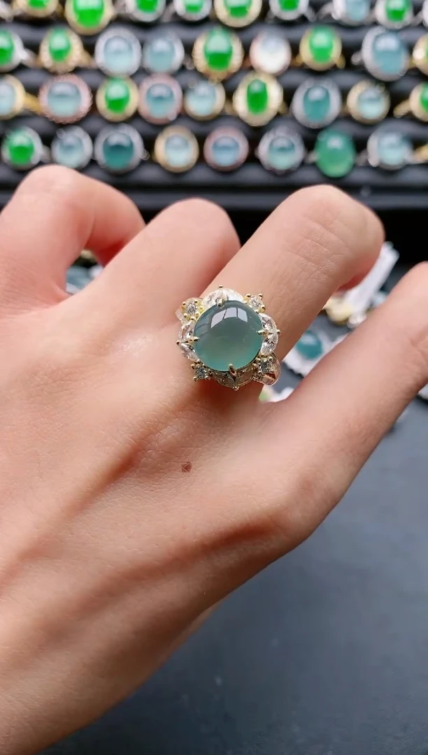 【闪购商品】翡翠戒指银S925镶嵌11111