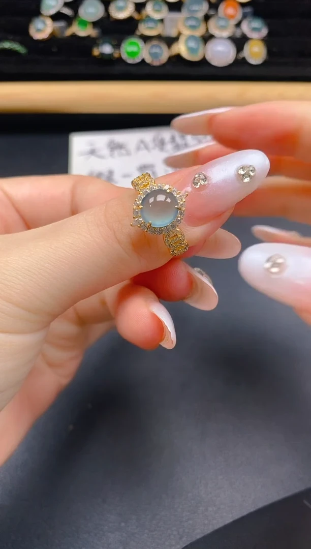 银S925镶嵌戒指翡翠82