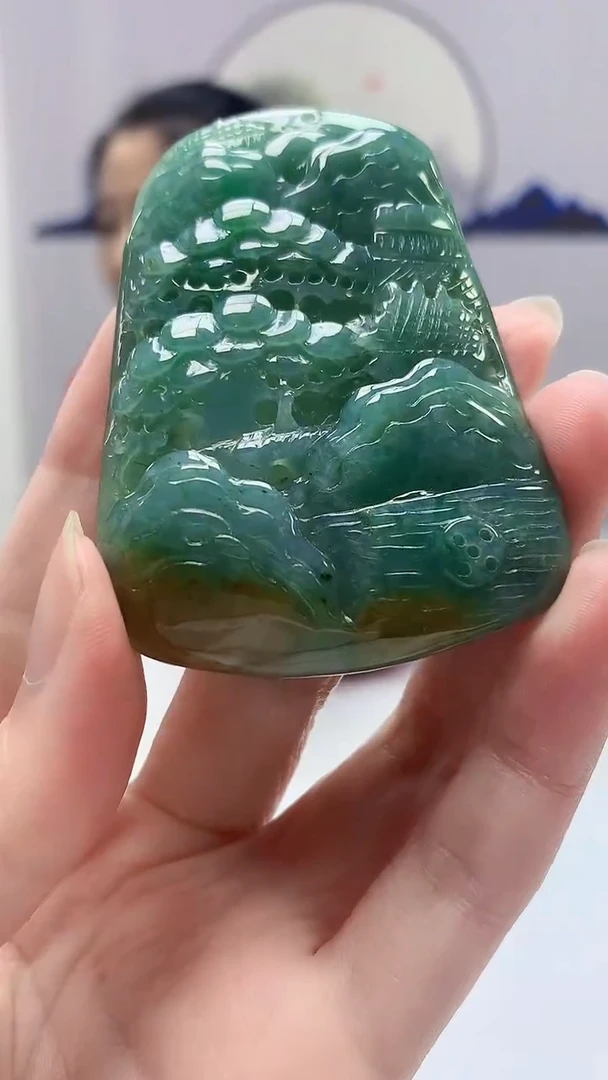 【闪购商品】定制翡翠未镶嵌4902zm-毛货挂件山水113