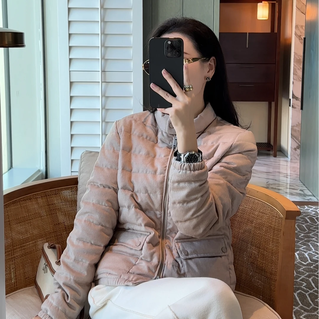 【米卡私服】拉链立领短款鹅绒服上衣