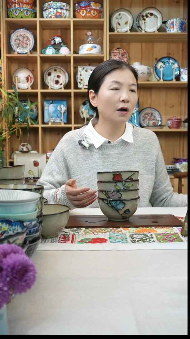 瓷片小可陶瓷高温四只米饭碗