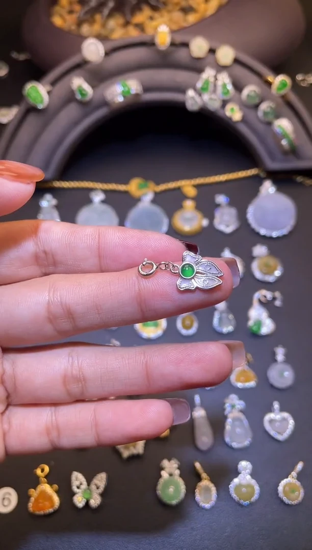 吊坠(不含链)银S925镶嵌翡翠1