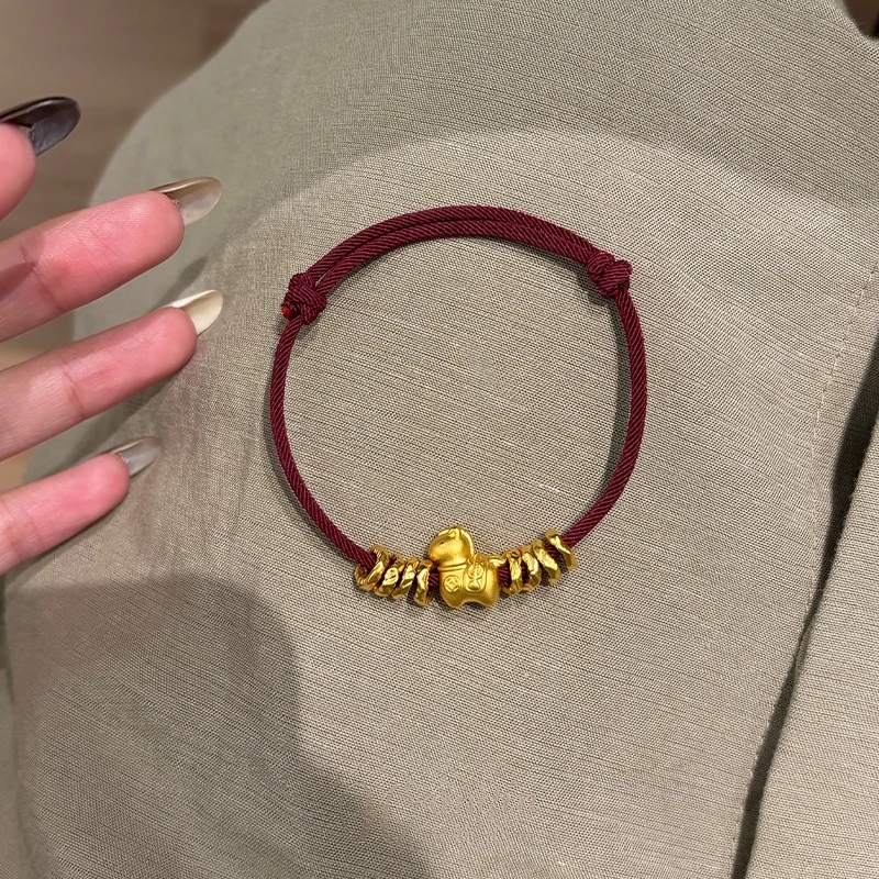 铜合金手链 新中式小马跑环手链女轻奢小众精致高级感本命年手饰