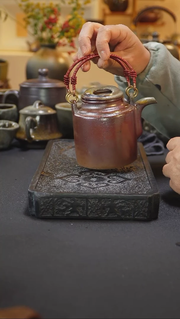 茶壶紫砂纯自然紫砂柴烧