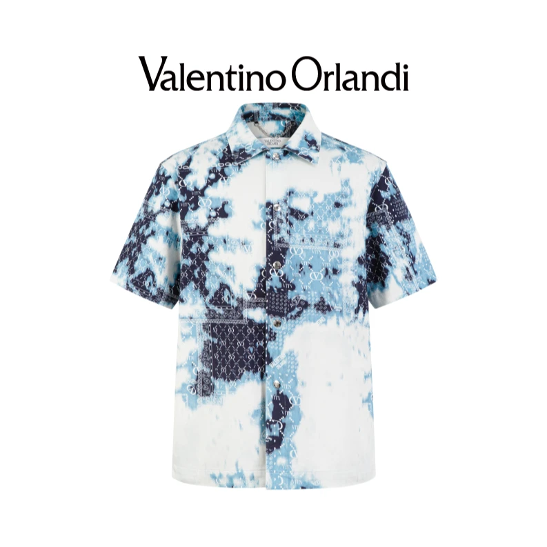 Valentino orlandi男士时尚百搭牛仔翻领夹克