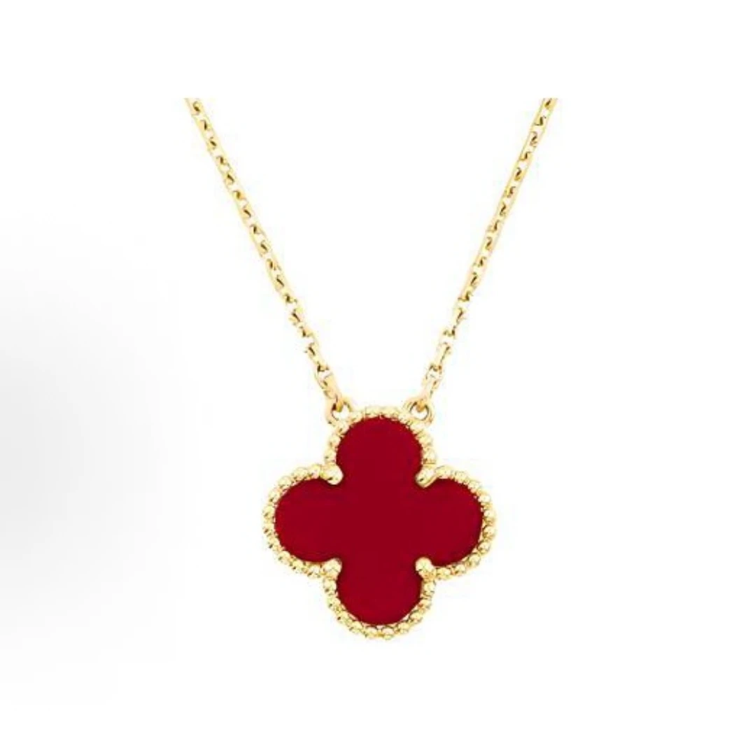 18K金镶嵌红玛瑙15mm套链-5.2g （倒模版）