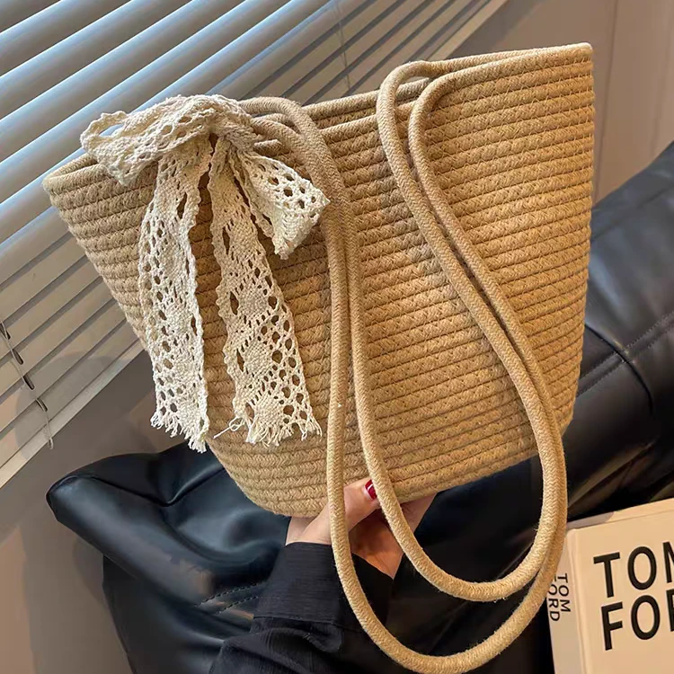 B7编织草编包女包大容量新款时尚秋冬百搭单肩海边沙滩包托特包