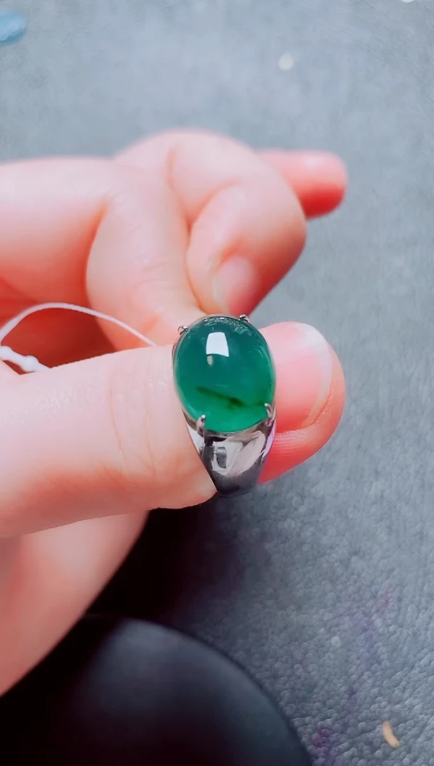 银S925镶嵌戒指翡翠111