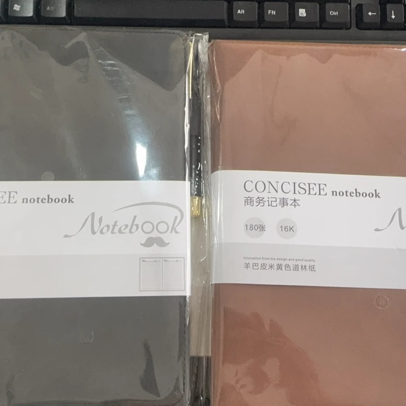 1-1-B5羊巴硬面平装笔插本180张/2本装 颜色随机发