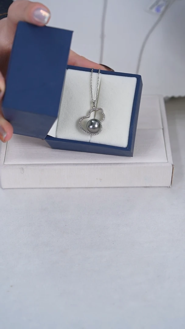 【闪购商品】海水珍珠颈饰银S925镶嵌9-10mm大溪地吊坠