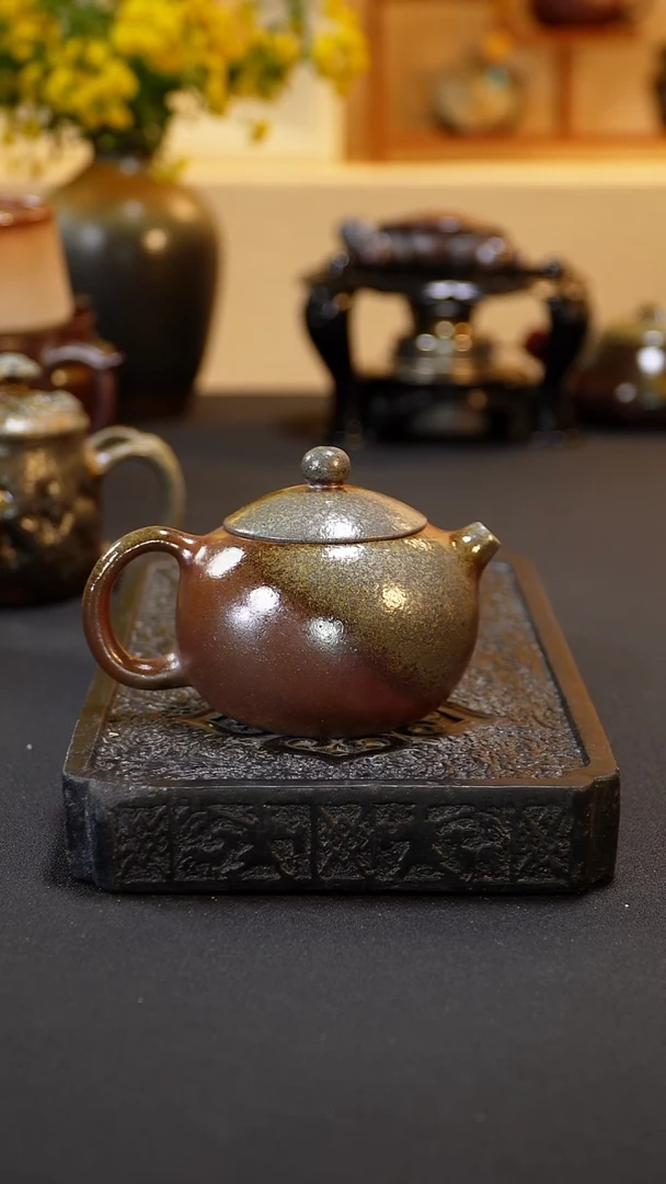 茶壶紫砂纯自然柴烧