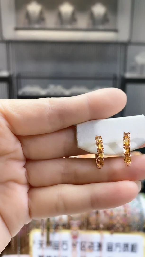 银S925镶嵌耳扣碧玺666666666666