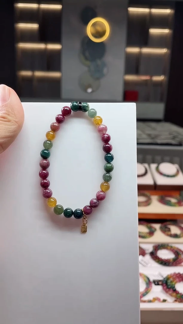 未镶嵌老矿碧玺单圈手串6mm+碧玺（多样性发一条）Q