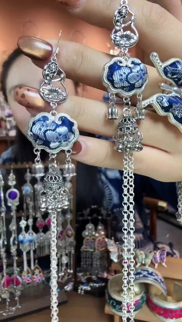 刺绣纯手工民族风耳环