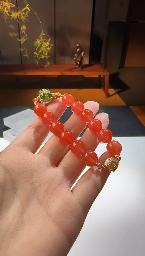 南红玛瑙手串未镶嵌【鑫鑫】金珠小于0.5